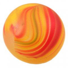 Large Vintage Czech Striped Marble in Yellow and Red Onionskin