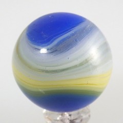 Akro Agate Blue Yellow Popeye Corkscrew Marble