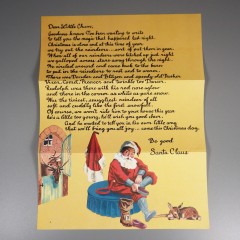 Vintage Christmas Letter from Santa and Envelope - Unused
