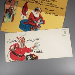 Vintage Christmas Letter from Santa and Envelope - Unused