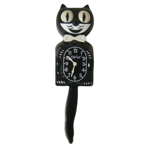 Electric Kit Kat Cat Clock with Wagging Tail Pendulum by California Clock Co.