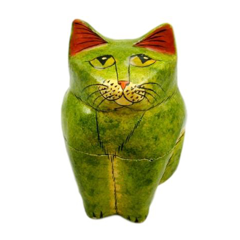 Papier Mache Cat Box Made In India